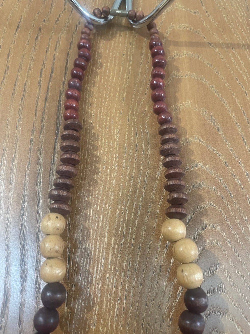 Bohemian Multicolor Wooden Bead Necklace - Unbranded - 11in long - Picture 3 of 3
